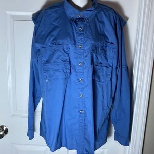 Rugged Earth Outfitters Men's Angler Long Sleeve Button Up Fishing Shirt Large